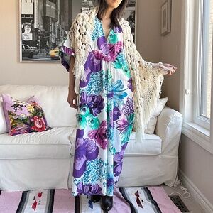 Vintage Liz Moody cotton artsy floral kaftan